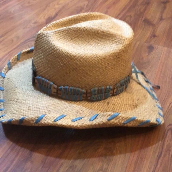 Bullhide beige and turquoise cowboy hat S